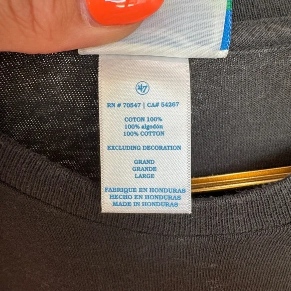 Atlanta Hawks NBA x ‘47 Vintage Tubular Gently Used Black Graphic Tee T9 - Picture 5 of 7